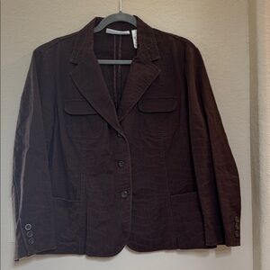 First Issue - Liz Claiborne Elegant Dark Brown Women's Blazer Size XL